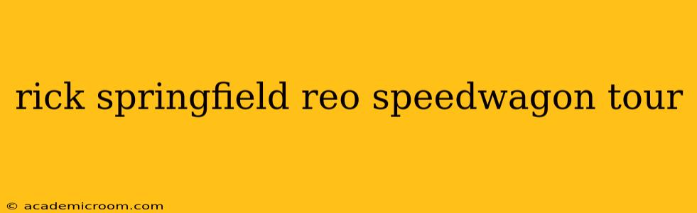 rick springfield reo speedwagon tour