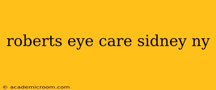 roberts eye care sidney ny