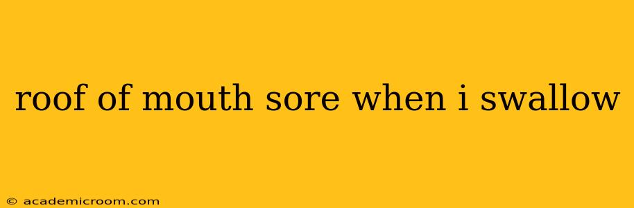 roof of mouth sore when i swallow