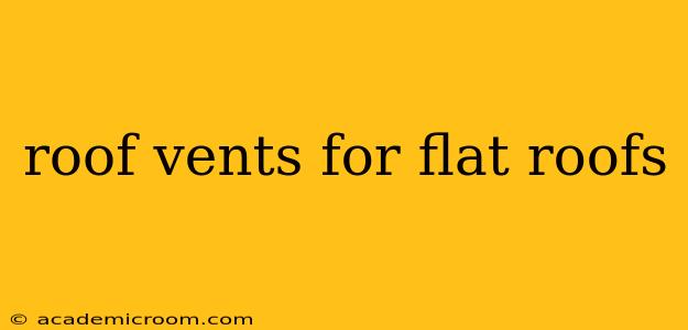 roof vents for flat roofs