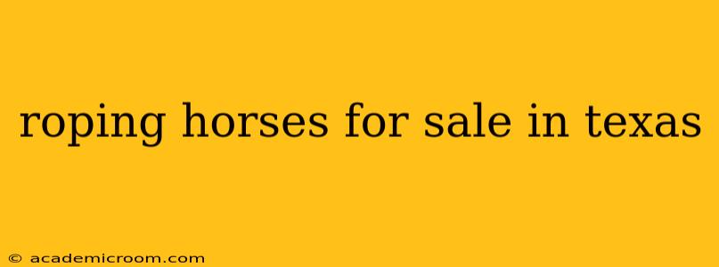 roping horses for sale in texas