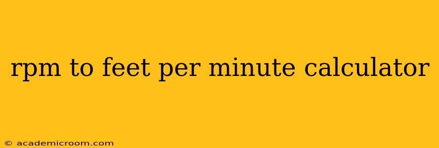 rpm to feet per minute calculator