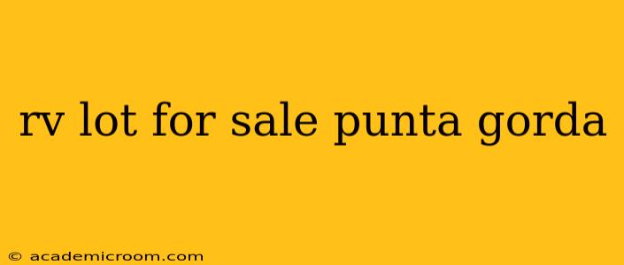 rv lot for sale punta gorda
