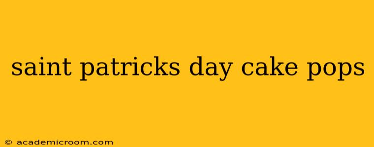 saint patricks day cake pops