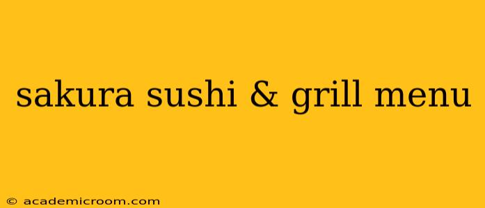 sakura sushi & grill menu