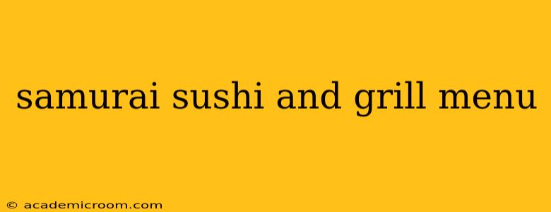 samurai sushi and grill menu