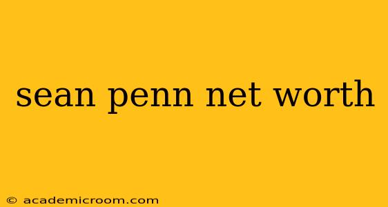 sean penn net worth