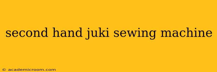 second hand juki sewing machine
