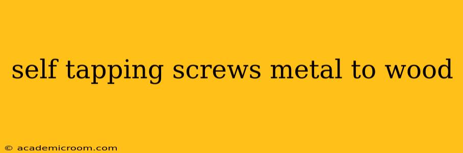 self tapping screws metal to wood