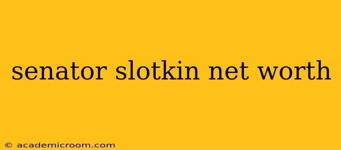 senator slotkin net worth