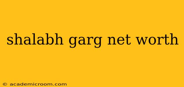 shalabh garg net worth