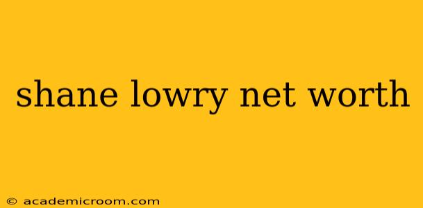 shane lowry net worth