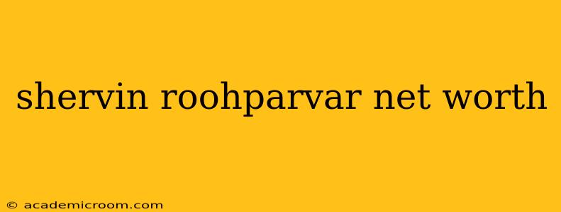shervin roohparvar net worth
