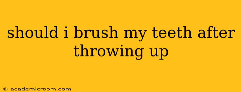 should i brush my teeth after throwing up