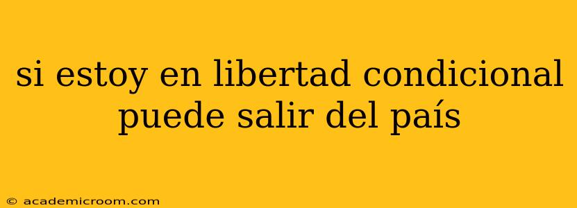 si estoy en libertad condicional puede salir del país