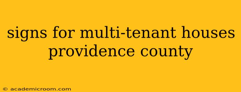 signs for multi-tenant houses providence county
