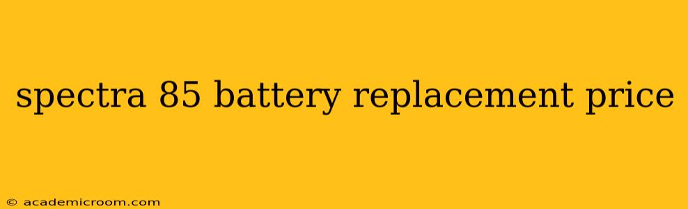spectra 85 battery replacement price