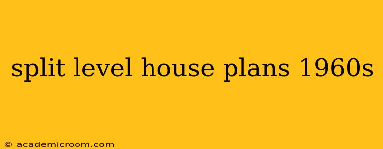 split level house plans 1960s