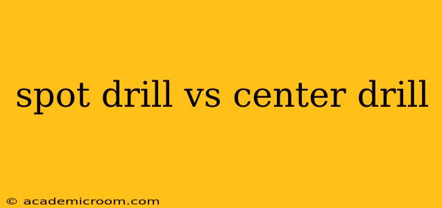 spot drill vs center drill