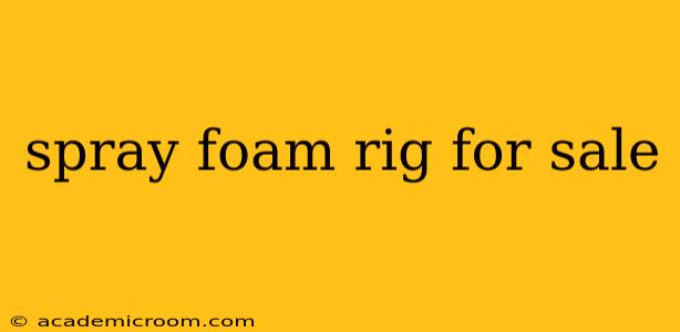 spray foam rig for sale