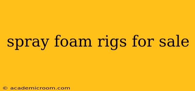 spray foam rigs for sale