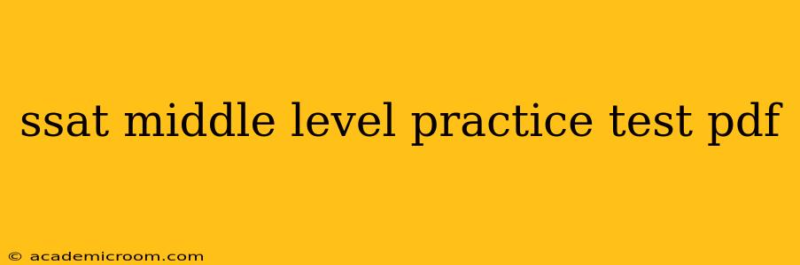ssat middle level practice test pdf