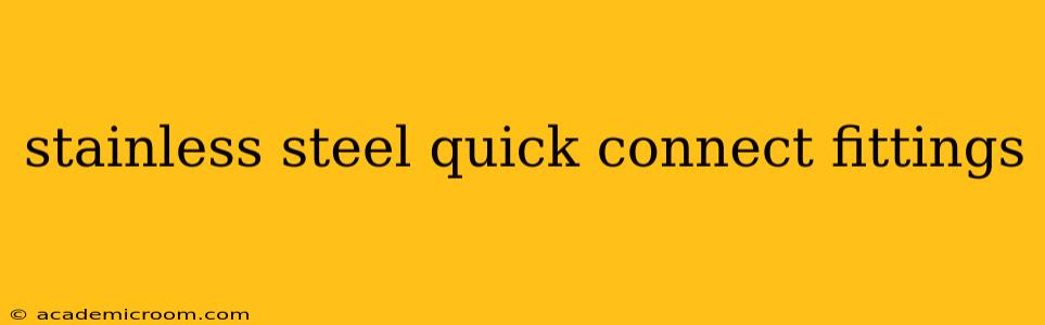 stainless steel quick connect fittings