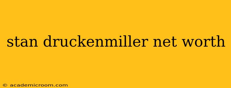 stan druckenmiller net worth
