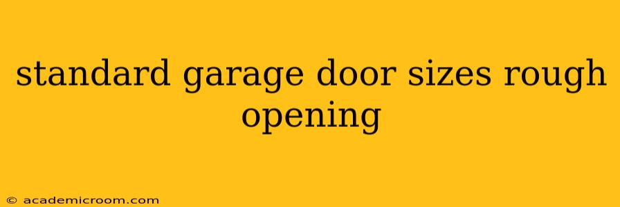 standard garage door sizes rough opening