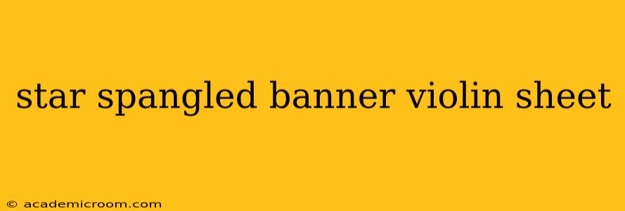 star spangled banner violin sheet