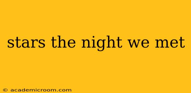 stars the night we met