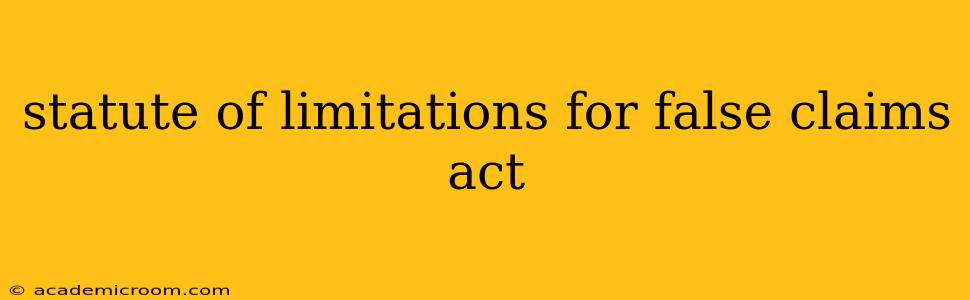 statute of limitations for false claims act