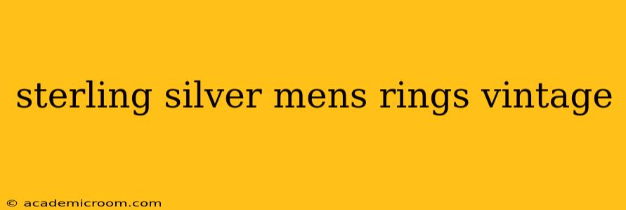 sterling silver mens rings vintage