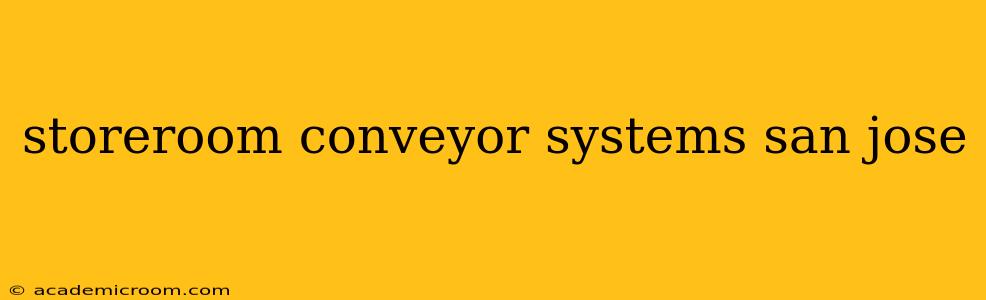 storeroom conveyor systems san jose