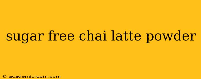 sugar free chai latte powder