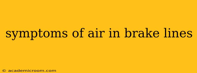 symptoms of air in brake lines