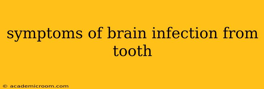 symptoms of brain infection from tooth