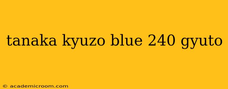 tanaka kyuzo blue 240 gyuto