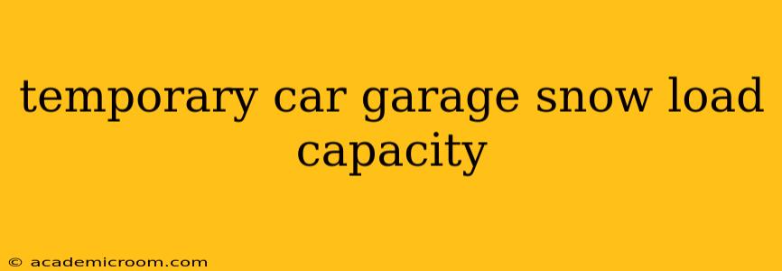temporary car garage snow load capacity