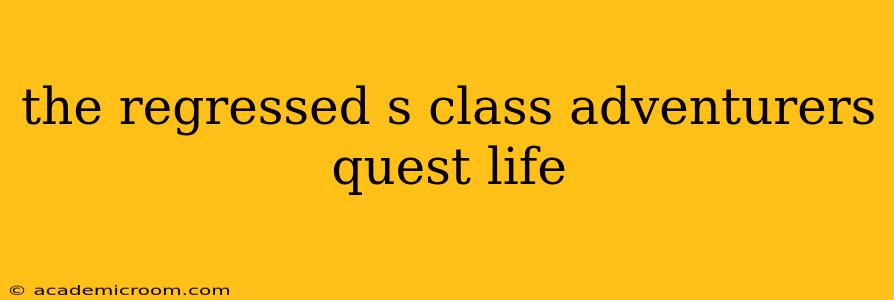 the regressed s class adventurers quest life
