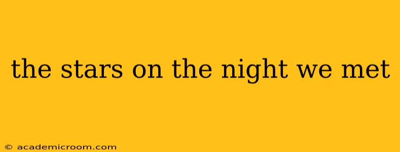 the stars on the night we met