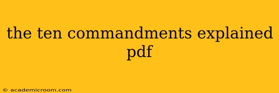 the ten commandments explained pdf