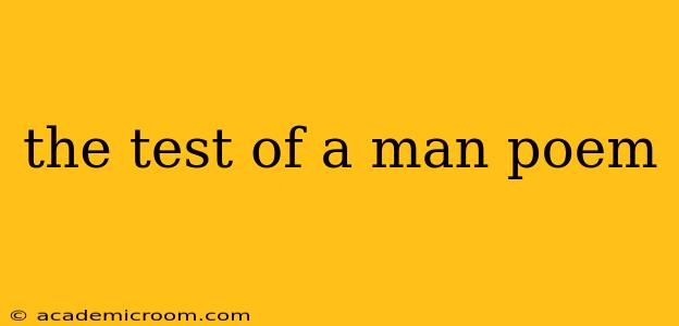 the test of a man poem