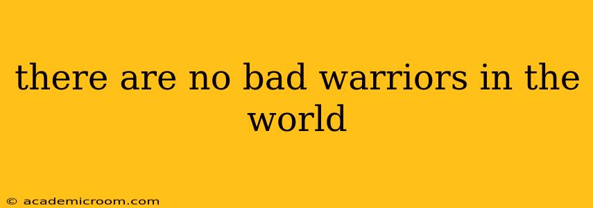 there are no bad warriors in the world