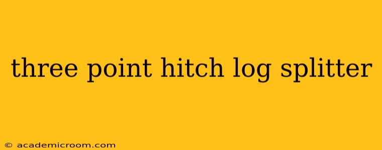 three point hitch log splitter