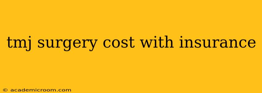 tmj surgery cost with insurance