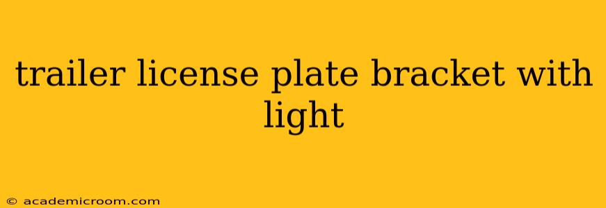 trailer license plate bracket with light