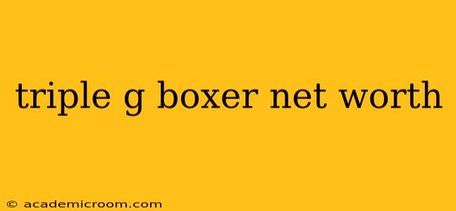 triple g boxer net worth