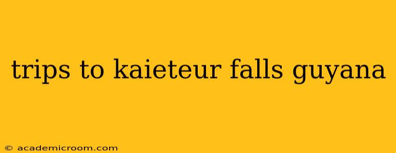 trips to kaieteur falls guyana