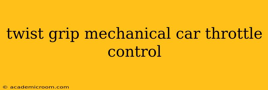 twist grip mechanical car throttle control